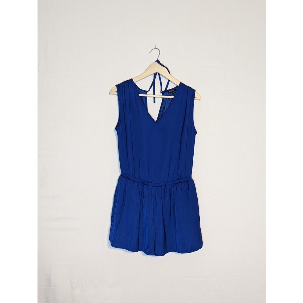 loft comfy romper shorts royal blue sleeveless womens extra small xs